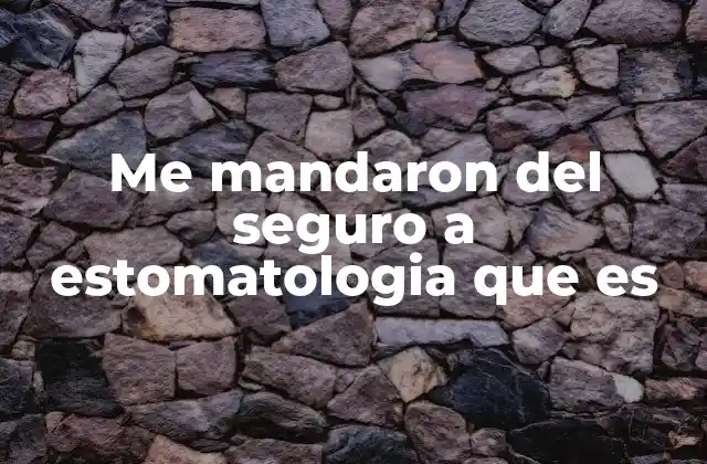 Me Mandaron Del Seguro a Estomatologia que es