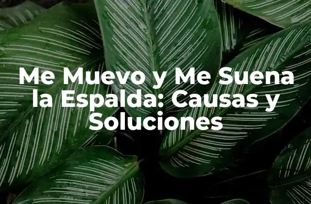 Me Muevo y Me Suena la Espalda: Causas y Soluciones