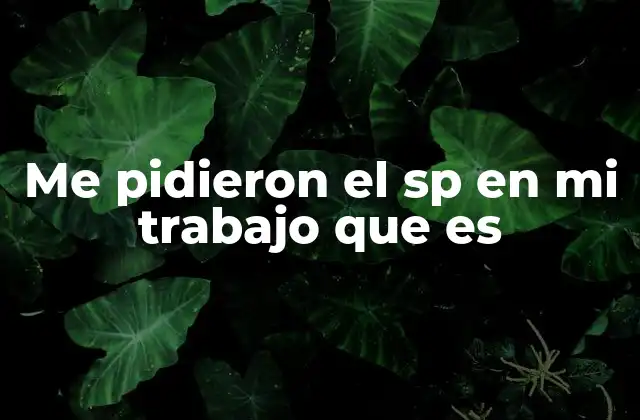 Me Pidieron el Sp en Mi Trabajo que es