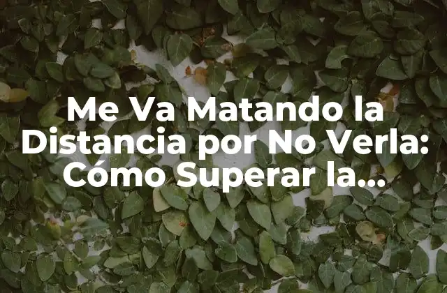 Me Va Matando la Distancia por No Verla: Cómo Superar la Separación en las Relaciones