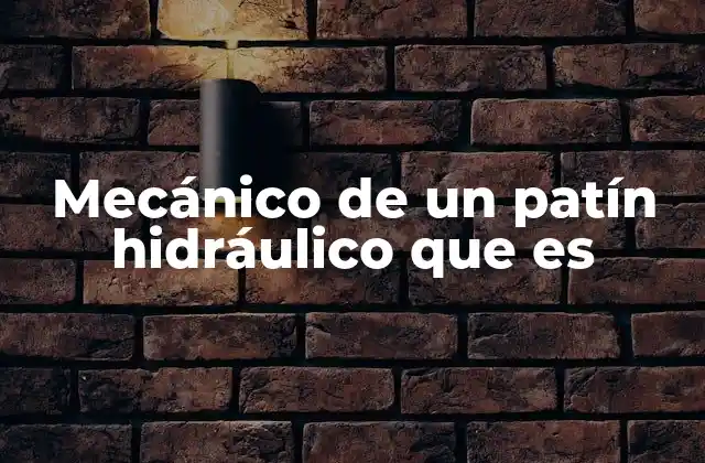 Mecánico de un Patín Hidráulico que es