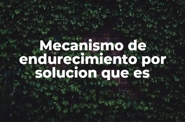El proceso detrás del endurecimiento por solución