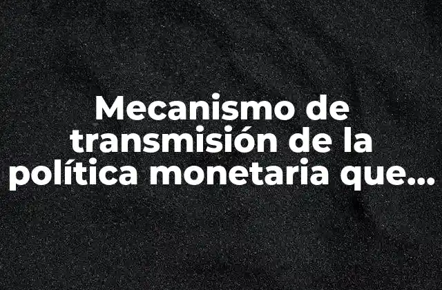 El papel del sistema bancario en la transmisión de la política monetaria