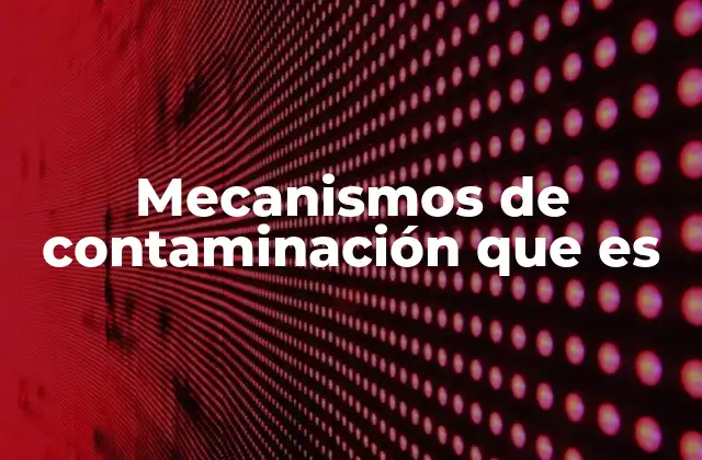 Mecanismos de Contaminación que es