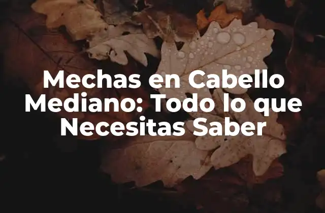 Mechas en Cabello Mediano: Todo Lo que Necesitas Saber