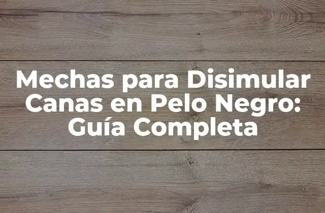 Mechas para Disimular Canas en Pelo Negro: Guía Completa