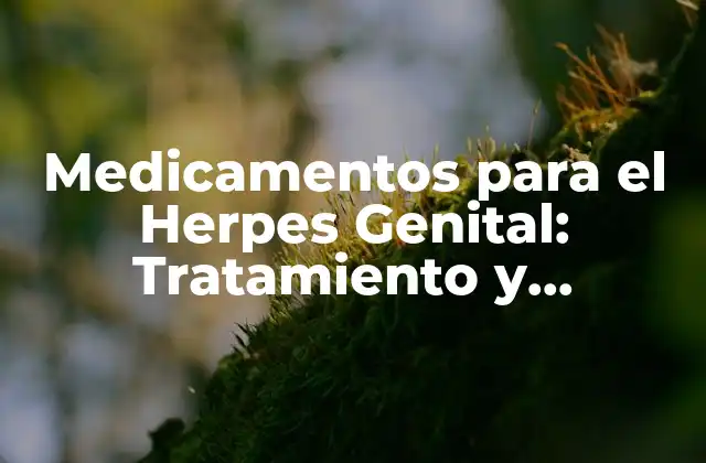 Medicamentos para el Herpes Genital: Tratamiento y Prevención
