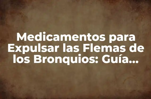 Medicamentos para Expulsar las Flemas de los Bronquios: Guía Completa
