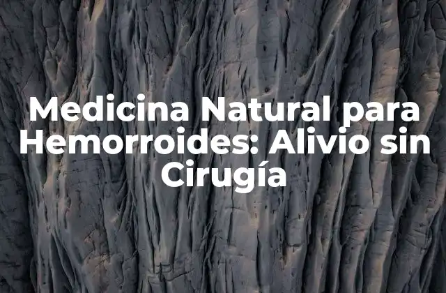 Medicina Natural para Hemorroides: Alivio sin Cirugía