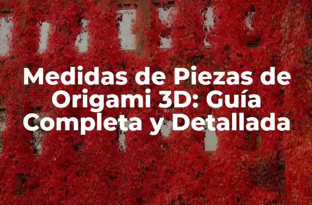 Medidas de Piezas de Origami 3d: Guía Completa y Detallada