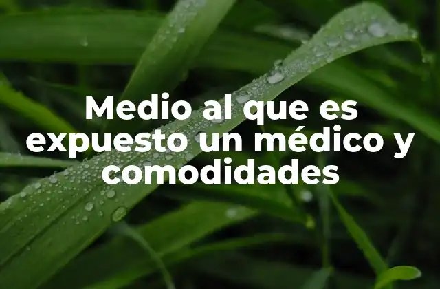 Medio Al que es Expuesto un Médico y Comodidades