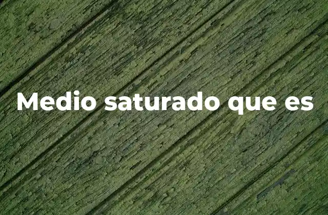 Medio Saturado que es