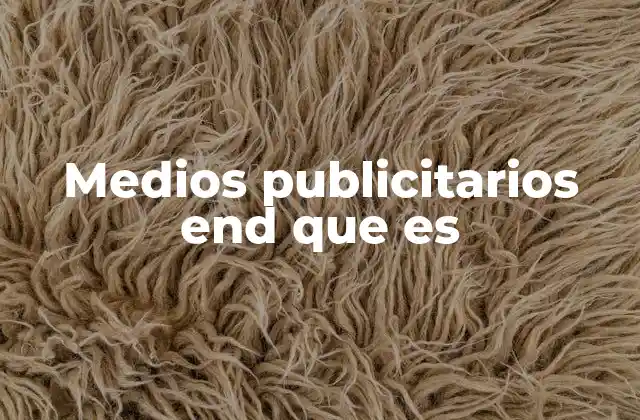 Medios Publicitarios End que es