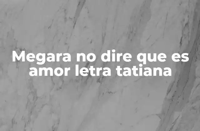 Megara No Dire que es Amor Letra Tatiana