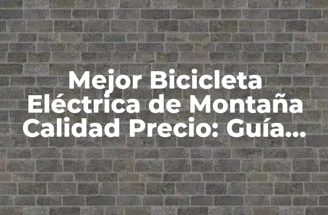 Mejor Bicicleta Eléctrica de Montaña Calidad Precio: Guía Completa para Ciclistas Aventureros