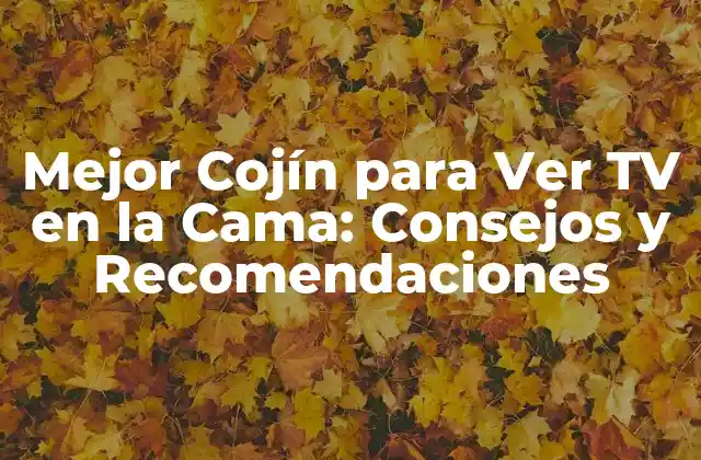 Mejor Cojín para Ver Tv en la Cama: Consejos y Recomendaciones