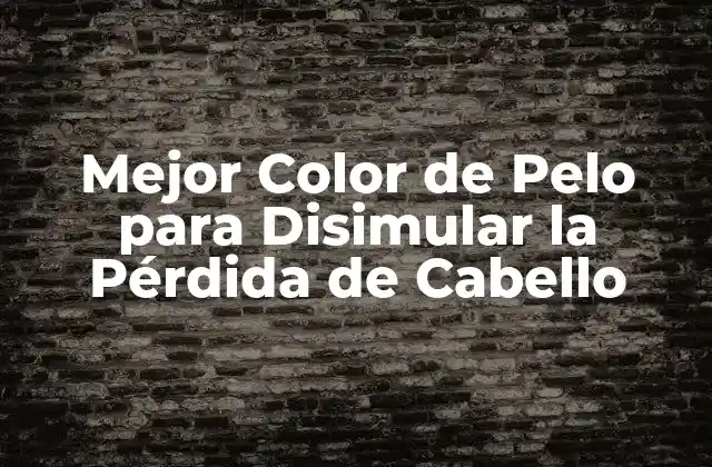Mejor Color de Pelo para Disimular la Pérdida de Cabello