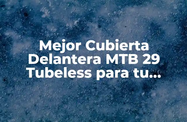 Mejor Cubierta Delantera Mtb 29 Tubeless para Tu Bicicleta de Montaña