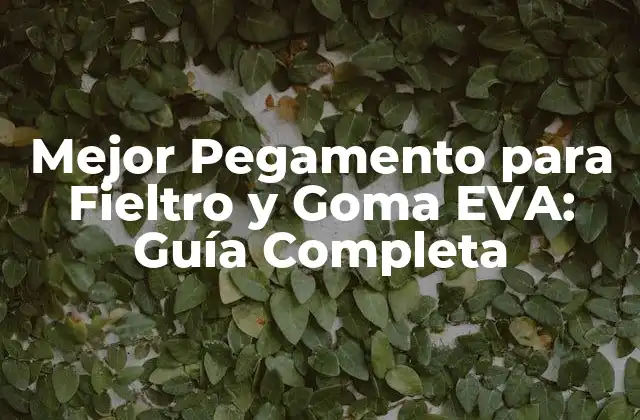 Mejor Pegamento para Fieltro y Goma Eva: Guía Completa