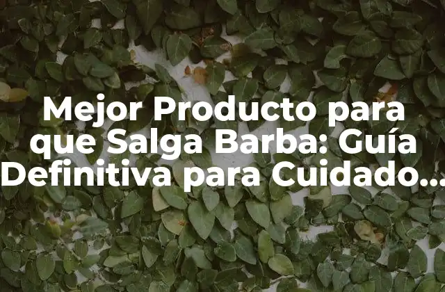 Mejor Producto para que Salga Barba: Guía Definitiva para Cuidado de Barba