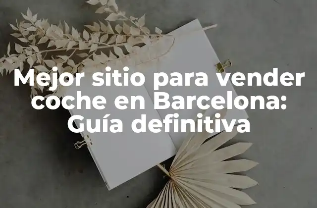 Mejor Sitio para Vender Coche en Barcelona: Guía Definitiva