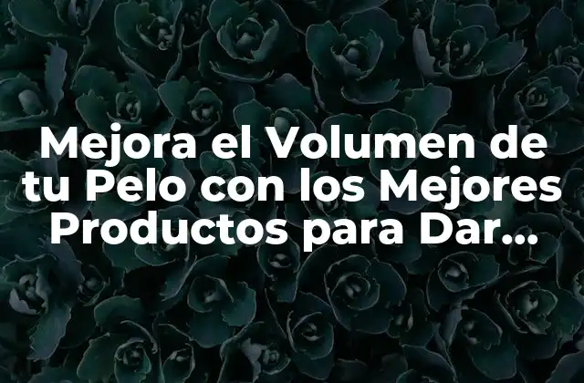 Mejora el Volumen de Tu Pelo con los Mejores Productos para Dar Volumen