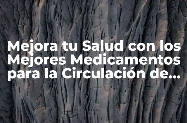 Mejora Tu Salud con los Mejores Medicamentos para la Circulación de la Sangre