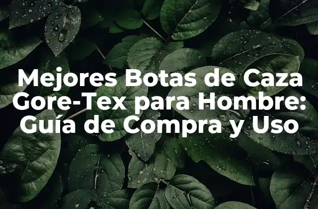 Mejores Botas de Caza Gore-tex para Hombre: Guía de Compra y Uso
