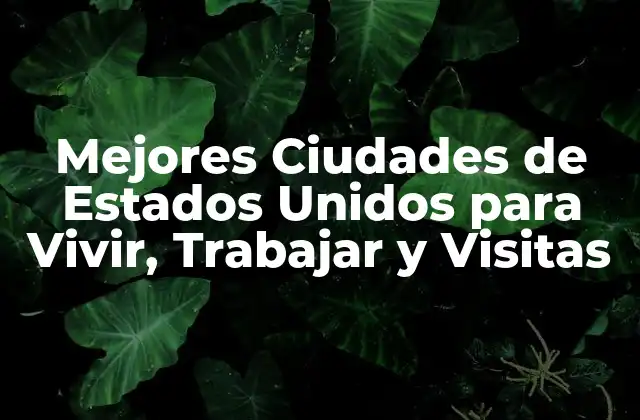 Mejores Ciudades de Estados Unidos para Vivir, Trabajar y Visitas