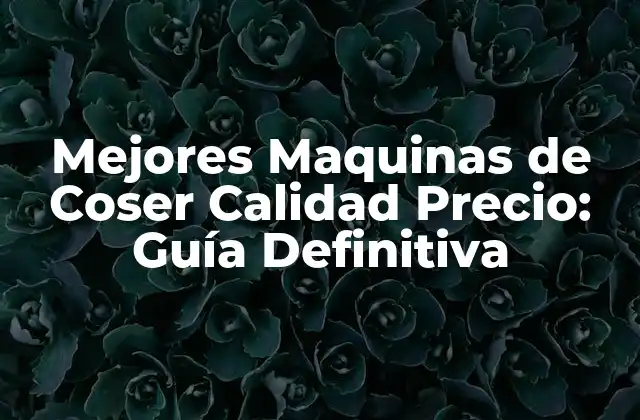 Mejores Maquinas de Coser Calidad Precio: Guía Definitiva