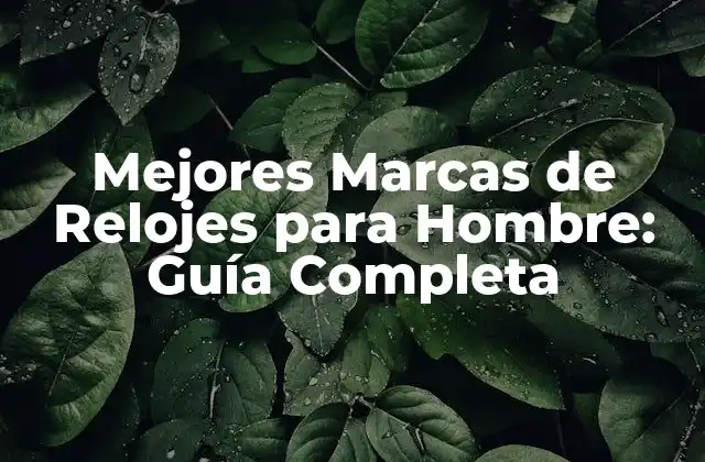 Historia de los Relojes para Hombre