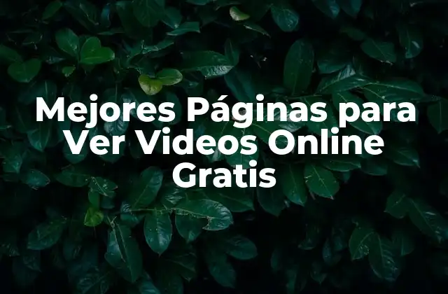 Mejores Páginas para Ver Videos Online Gratis
