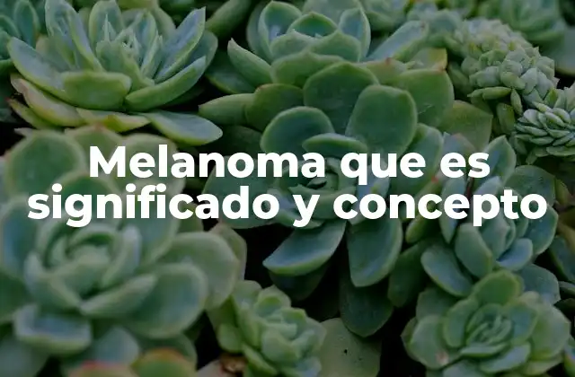 Melanoma que es Significado y Concepto
