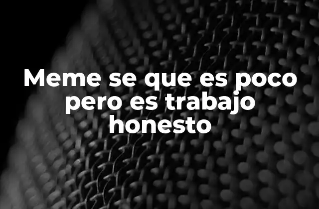 Meme Se que es Poco pero es Trabajo Honesto 2 El impacto de esta frase en la cultura digital
