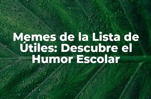 Memes de la Lista de Útiles: Descubre el Humor Escolar
