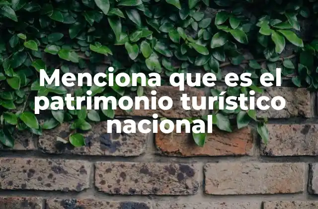 Menciona que es el Patrimonio Turístico Nacional
