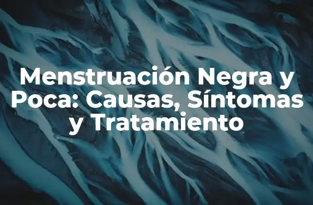 Menstruación Negra y Poca: Causas, Síntomas y Tratamiento