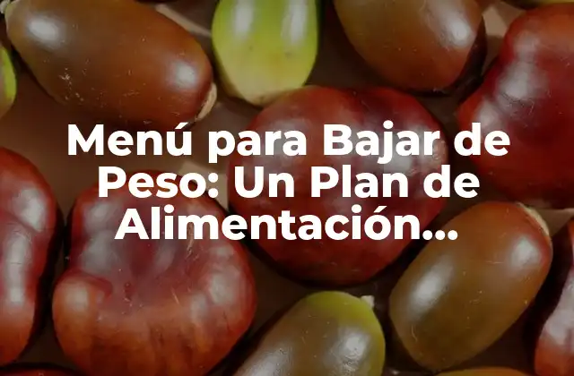 Menú para Bajar de Peso: un Plan de Alimentación Saludable