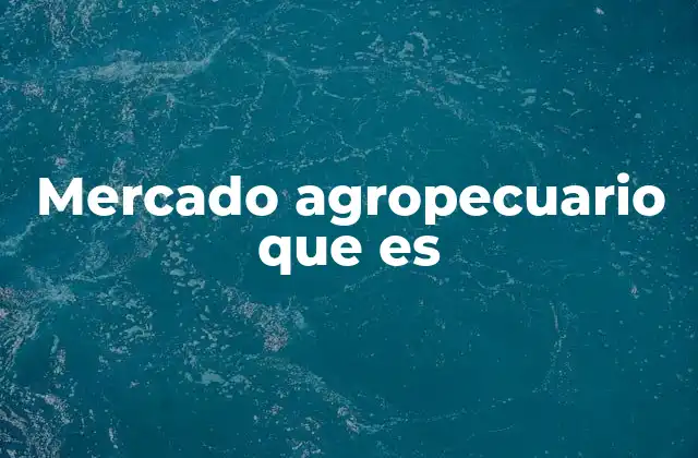 Mercado Agropecuario que es