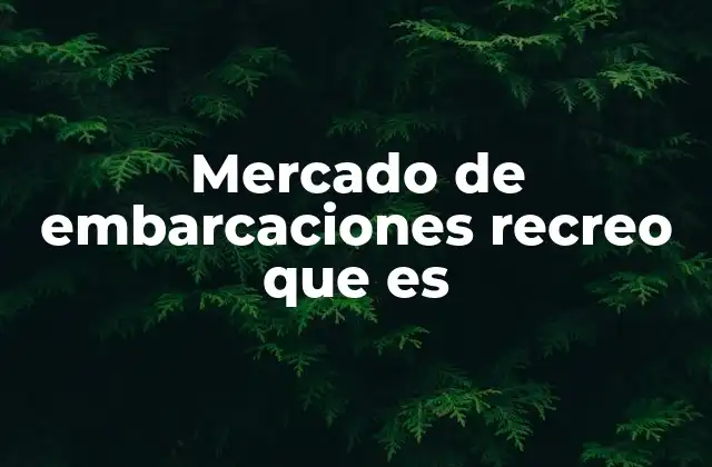Mercado de Embarcaciones Recreo que es