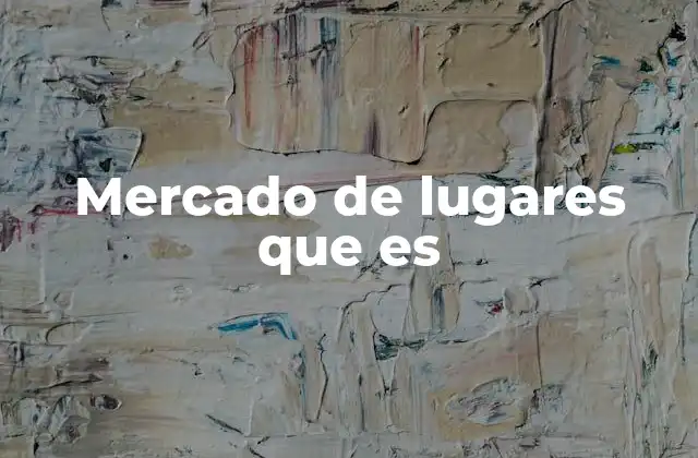 Mercado de Lugares que es