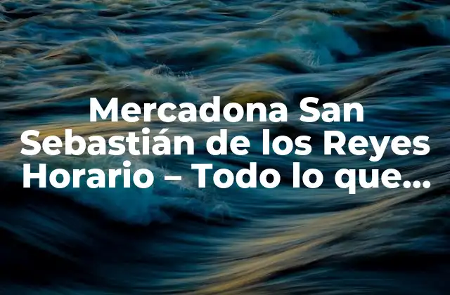 Mercadona San Sebastián de los Reyes Horario – Todo Lo que Necesitas Saber