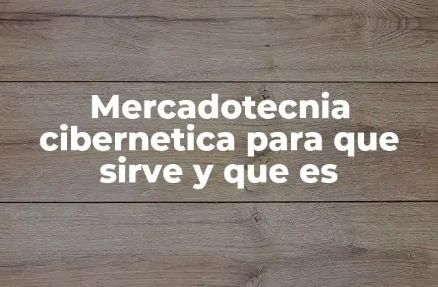 Mercadotecnia Cibernetica para que Sirve y que es