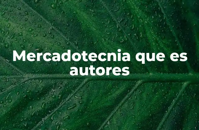 Mercadotecnia que es Autores