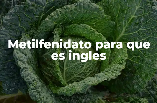 Metilfenidato para que es Ingles