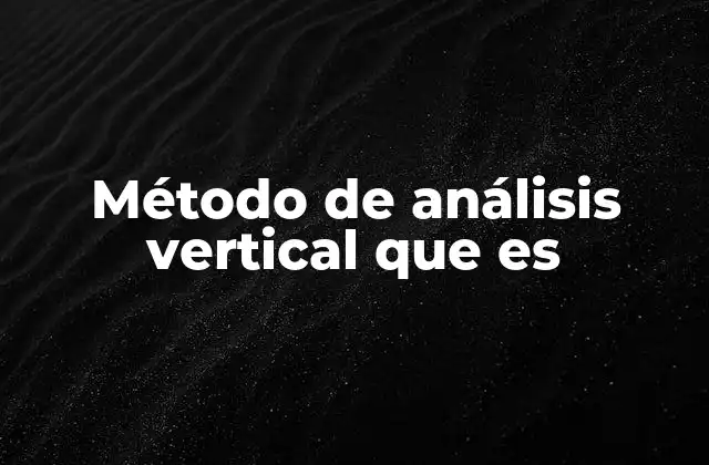 Método de Análisis Vertical que es