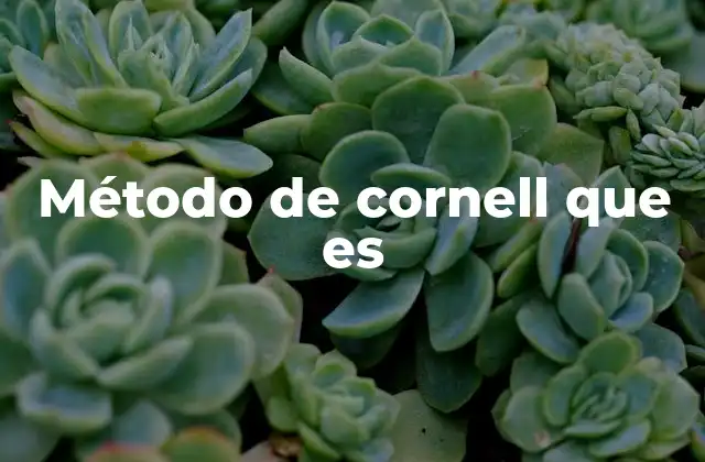 Método de Cornell que es 2 Ventajas del método de Cornell en el proceso de aprendizaje