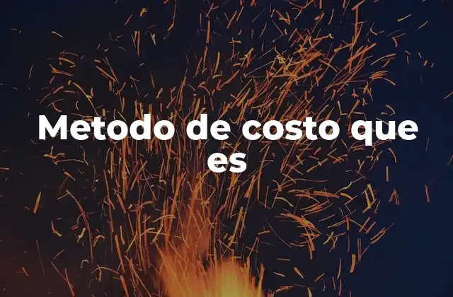 Metodo de Costo que es