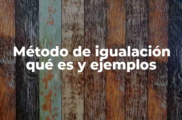 Método de Igualación Qué es y Ejemplos