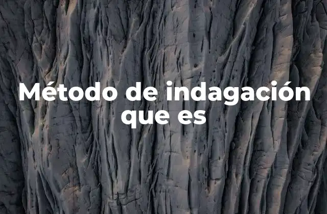 Método de Indagación que es